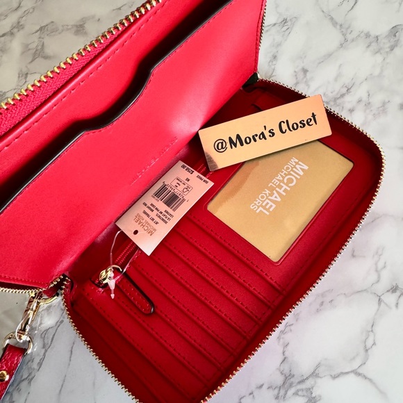 Michael Kors Wallet/Phone Holder Red - Picture 5 of 7